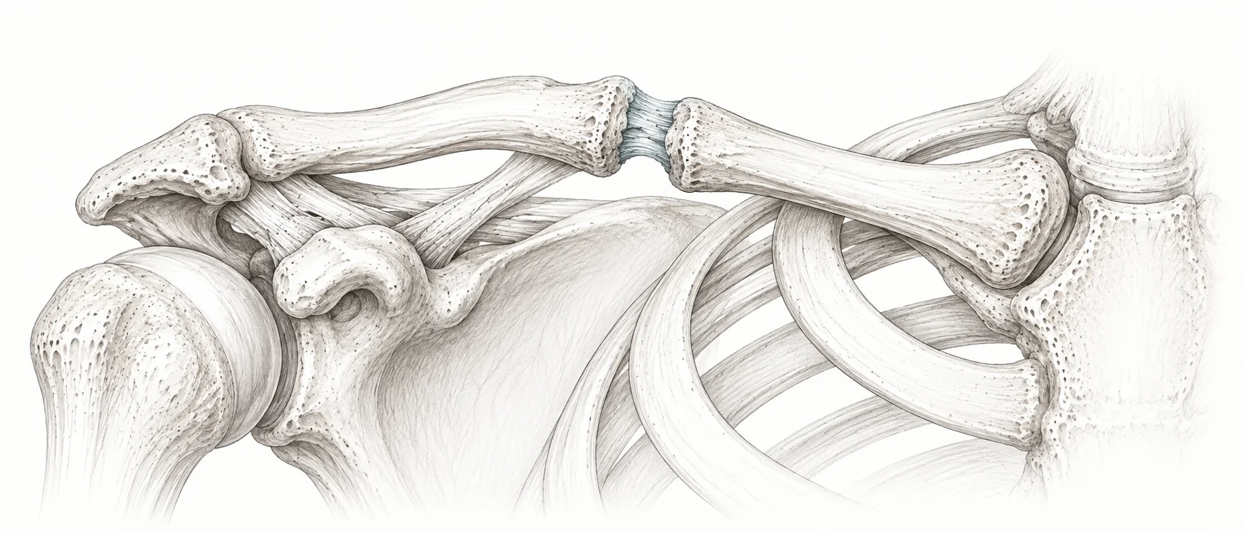 Pseudarthrose de clavicule sur dessin anatomique