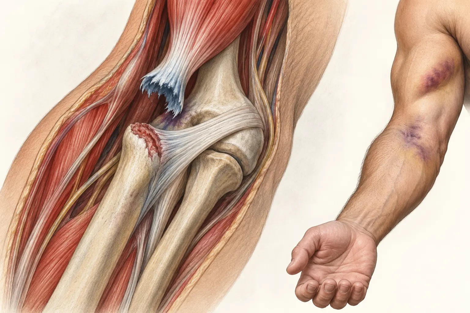 Tendon du biceps arraché du radius
